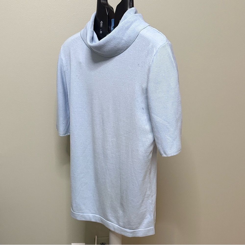 Simon Chang Light Blue Cowl Neck Sweater
